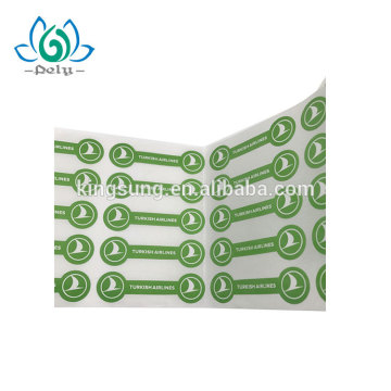 adhesive paper printing turkish airlines stick label